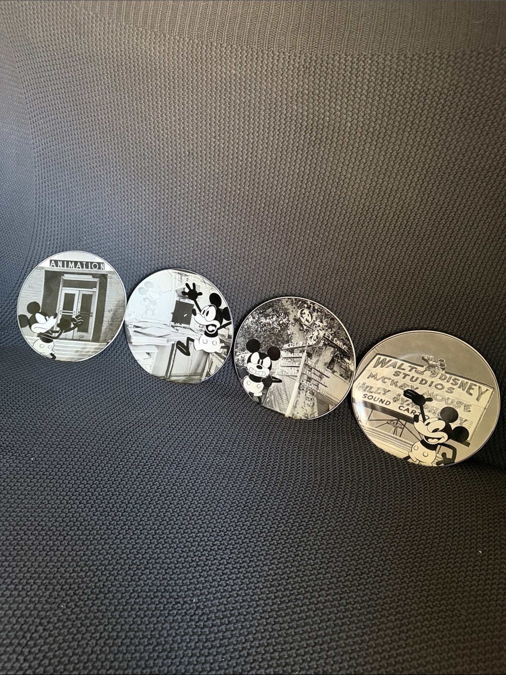 Walt Disney Black & White Mickey Collectible Plate set